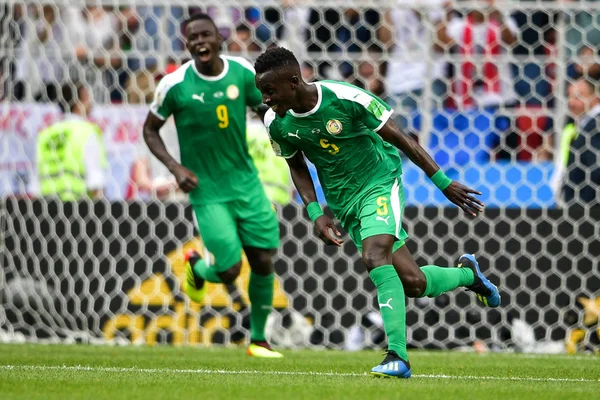 Idrissa Gueye Senegal Frente Comemora Depois Marcar Gol Próprio Gol — Fotografia de Stock
