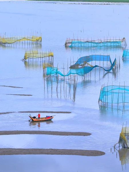 Vue Des Zones Aquacoles Vasières Haute Mer Dans Comté Xiapu — Photo