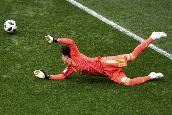 Gardien Mexicain Guillermo Ochoa Tente Sauver Tir Allemagne Dans Son — Photo