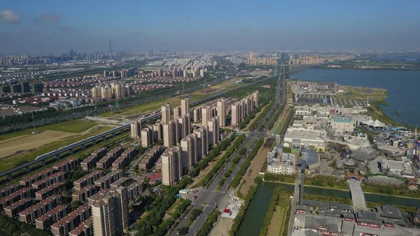 Luchtfoto Van Film Themapark Van Huayi Brothers Media Corporation Suzhou — Stockfoto