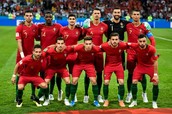 Mitglieder Der Portugiesischen Startformation Posieren Vor Dem Spiel Der Gruppe — Stockfoto