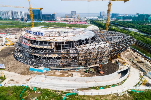 Aerial View Shanghai Planetarium Construction Which World Biggest Planetarium Its — Stock Photo, Image