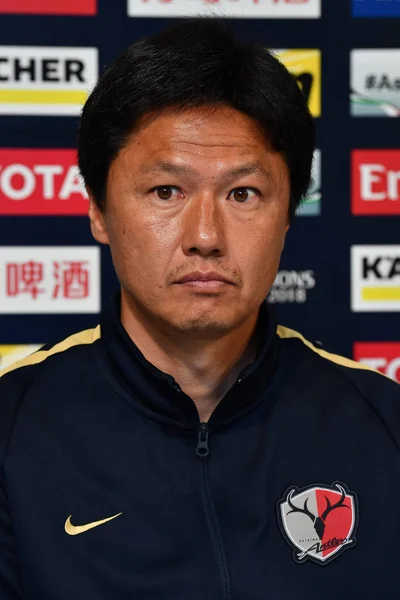 Head Coach Przejdź Oiwę Japonii Kashima Antlers Uczęszcza Konferencji Prasowej — Zdjęcie stockowe