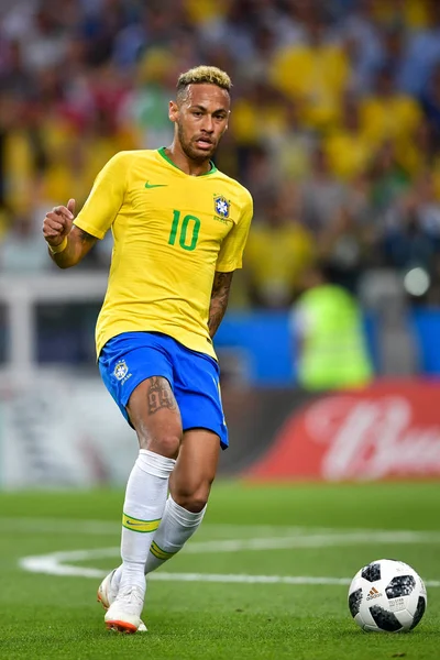 Neymar Von Brasilien Dribbelt Gruppenspiel Der Fußball 2018 Moskau Gegen — Stockfoto