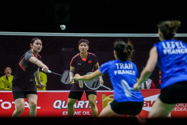 Huang Dongping Back Right Zheng China Compete Emilie Lefel Anne — 图库照片