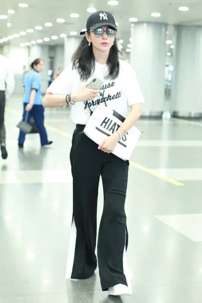 Chinese Actrice Bingbing Arriveert Bij Beijing Capital International Airport Beijing — Stockfoto