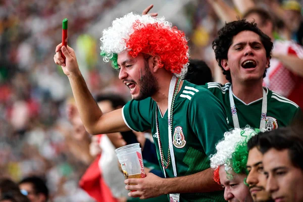 Mexikos Fans Reagieren Als Sie Das Spiel Der Gruppe Zwischen — Stockfoto