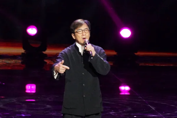 Jackie Chan Estrella Del Kongfu Hong Kong Presenta Durante Ceremonia — Foto de Stock