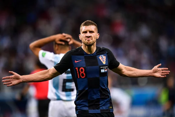 Ante Rebic Croácia Comemora Após Marcar Gol Contra Argentina Seu — Fotografia de Stock