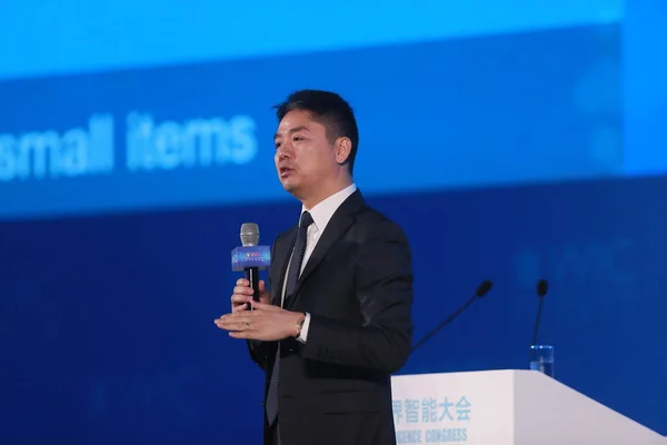 Richard Liu Qiangdong Chairman Ceo Online Retailer Com Speaks Main — Stock Photo, Image