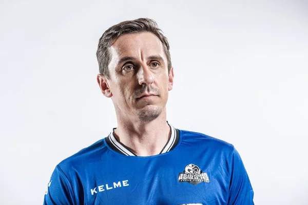 Exclusive Portret Angielski Piłkarz Trener Piłkarski Były Piłkarz Gary Neville — Zdjęcie stockowe