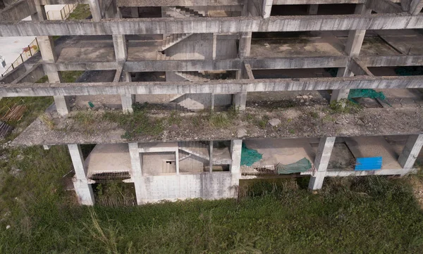 Вид Воздуха Недостроенное Здание Форме Скелета Центре Города Наньнин Гуанси — стоковое фото