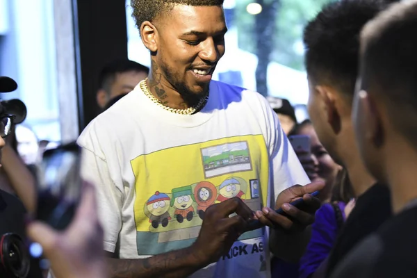 金州勇士在中国巡演期间 Nba 球星尼克 Nick Young 出席了在中国上海举行的球迷会议活动 — 图库照片