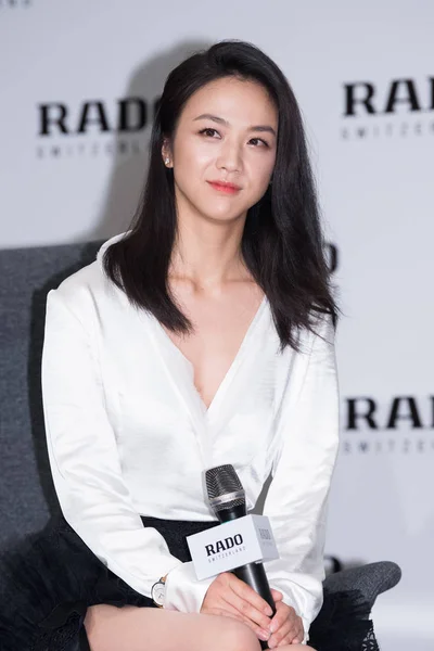 Actriz China Tang Wei Asiste Evento Promocional Para Rado Shanghai — Foto de Stock