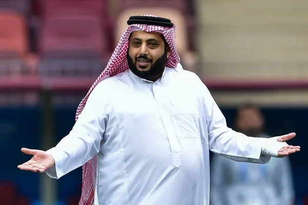Saudiarabiens Sports Minister Turki Sheikh Tar Del Ett Träningspass Inför — Stockfoto