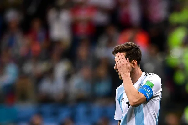 Lionel Messi Arjantin Hırvatistan 2018 Dünya Kupası Sırasında Nijniy Novgorod — Stok fotoğraf