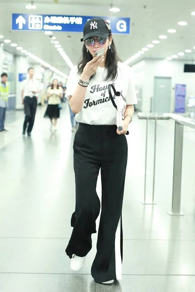 Chinese Actrice Bingbing Arriveert Bij Beijing Capital International Airport Beijing — Stockfoto