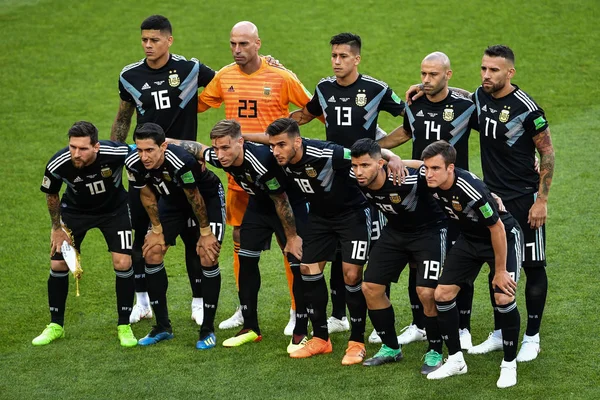 Mitglieder Der Argentinischen Startformation Posieren Für Fotos Vor Ihrem Gruppenspiel — Stockfoto