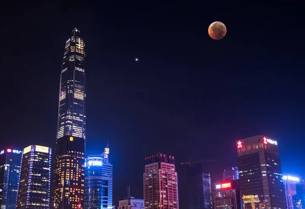 View Longest Blood Moon Eclipse Century Right Which Passes Earth — Stock Photo, Image