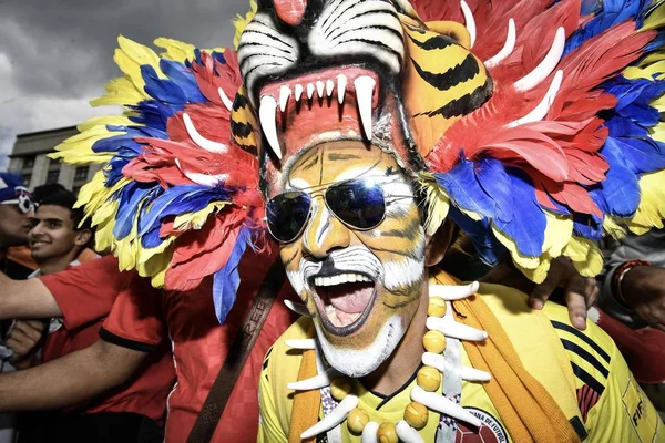 Fani Piłki Nożnej Całego Świata Wziąć Udział Football Carnival Przed — Zdjęcie stockowe