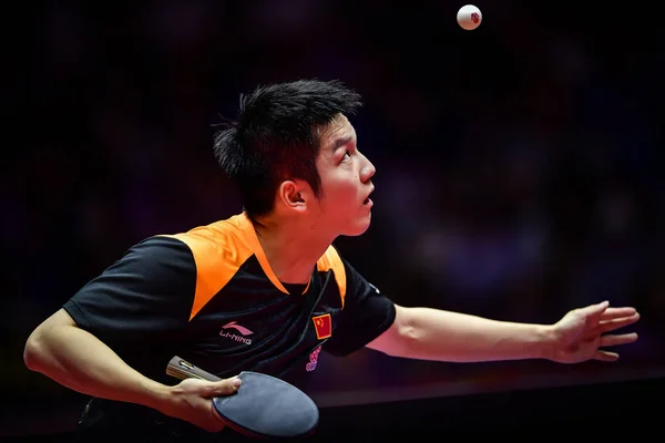 Fan Zhendong China Sirve Contra Long China Partido Final Individuales — Foto de Stock