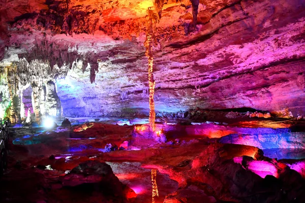 Пейзаж Карстовой Пещеры Шуанхэ Самой Длинной Пещеры Азии Городе Вэньцюань — стоковое фото