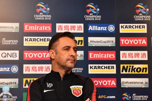 Head Coach Vtor Pereira China Shanghai Sipg Attends Press Conference — Stock Photo, Image