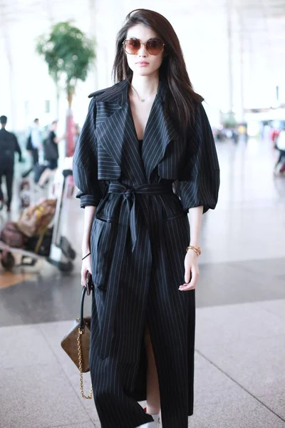 Chinees Model Hij Sui Afgebeeld Als Beijing Capital International Airport — Stockfoto