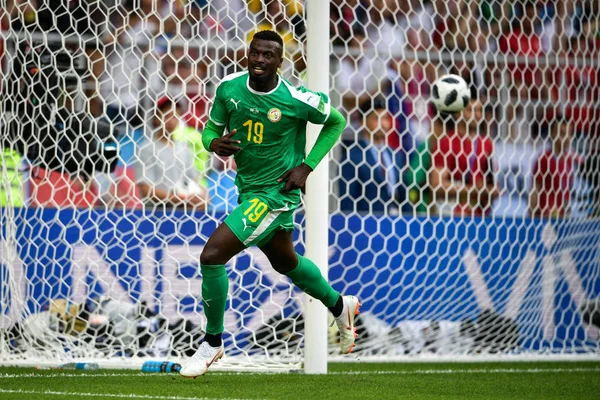 Baye Niang Senegal Comemora Após Marcar Gol Contra Polônia Seu — Fotografia de Stock