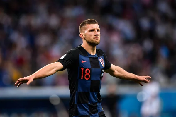 Ante Rebic Croacia Celebra Después Anotar Gol Contra Argentina Partido — Foto de Stock