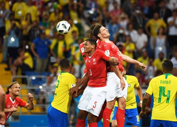 Thiago Silva Brazílie Levý Problémy Hráčů Švýcarska Jejich Zápase Skupiny — Stock fotografie