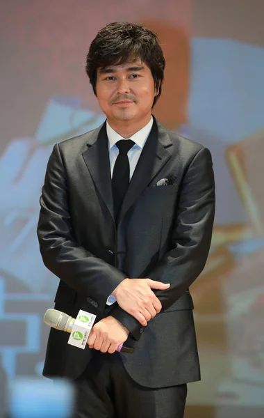 Der Japanische Schauspieler Yukiyoshi Ozawa Bei Einer Pressekonferenz Zur Fernsehserie — Stockfoto