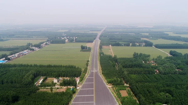 Flygfoto Changqing Gula Floden Motorväg Bro Nan City Östra Kina — Stockfoto