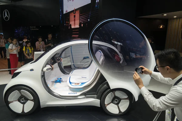 Smart Vision Fortwo Concept Car Daimler Display 2018 International Consumer — Fotografia de Stock