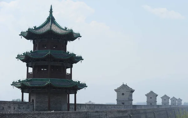Utsikt Över Gamla Byggnader Taiyuan Länet Anor Mingdynastin 1368 1644 — Stockfoto