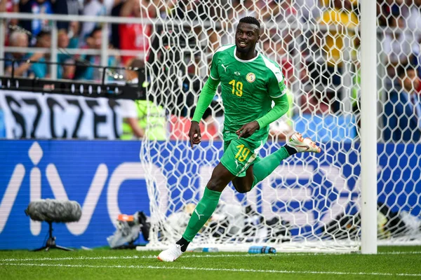 Baye Niang Senegal Comemora Após Marcar Gol Contra Polônia Seu — Fotografia de Stock