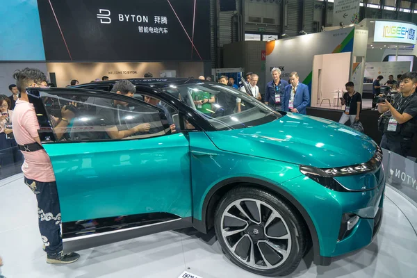 Concept Car Eléctrico Byton Exhibe Durante Salón Internacional Electrónica Consumo —  Fotos de Stock