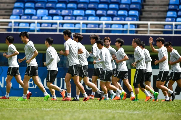 Spieler Von Chinas Tianjin Quanjian Nehmen Einer Trainingseinheit Vor Dem — Stockfoto