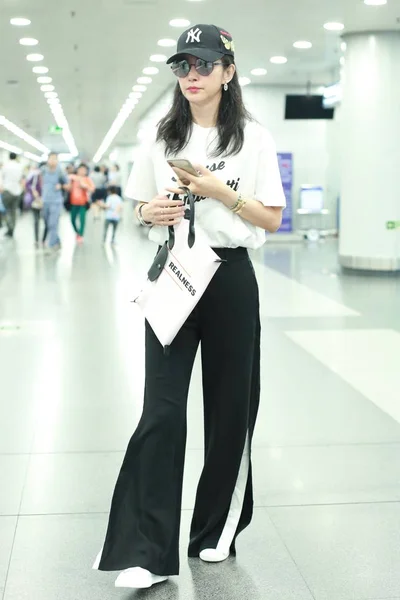 Chinese Actrice Bingbing Arriveert Bij Beijing Capital International Airport Beijing — Stockfoto