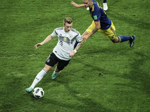 Marco Reus Allemagne Dribble Ballon Contre Suède Dans Son Match — Photo