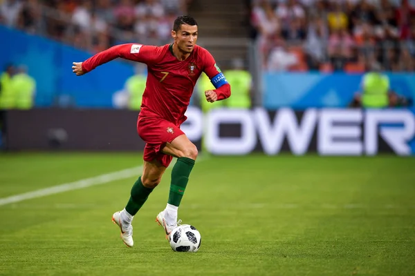 Cristiano Ronaldo Portugal Dribbles Iran Group Match 2018 Fifa World — Stock Photo, Image