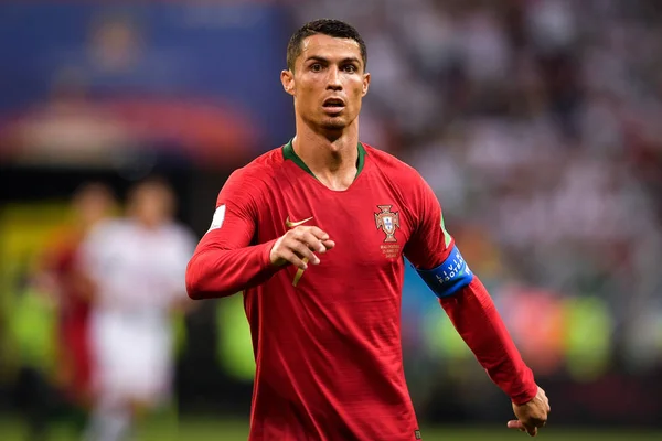 Cristiano Ronaldo Portugal Reage Enquanto Compete Contra Irã Seu Jogo — Fotografia de Stock