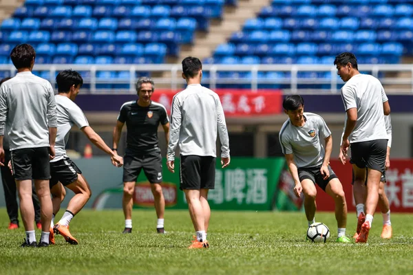 Spieler Von Chinas Tianjin Quanjian Nehmen Einer Trainingseinheit Vor Dem — Stockfoto