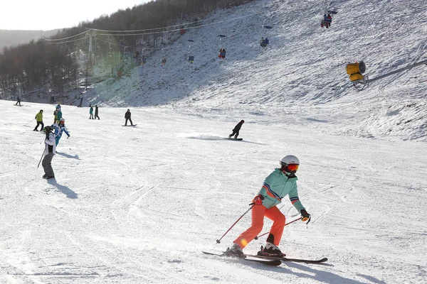 Semesterfirare Njuta Skidåkning Chongli Wanlong Ski Resort Chongli Län Zhangjiakou — Stockfoto