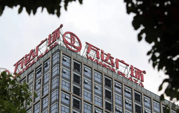 Tekintettel Jelzőtábla Wanda Tetőn Épület Egy Kereskedelmi Ingatlan Projekt Changzhou — Stock Fotó