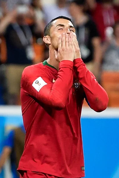 Cristiano Ronaldo Portugal Réagit Après Avoir Manqué Penalty Contre Iran — Photo