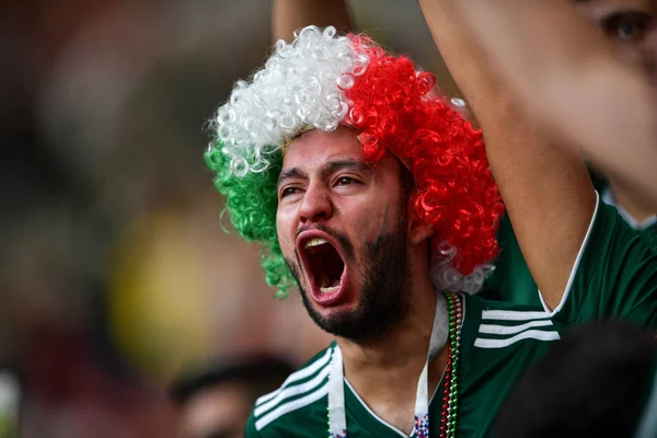Ein Fan Mexikos Bricht Tränen Aus Nachdem Mexiko Deutschland Spiel — Stockfoto
