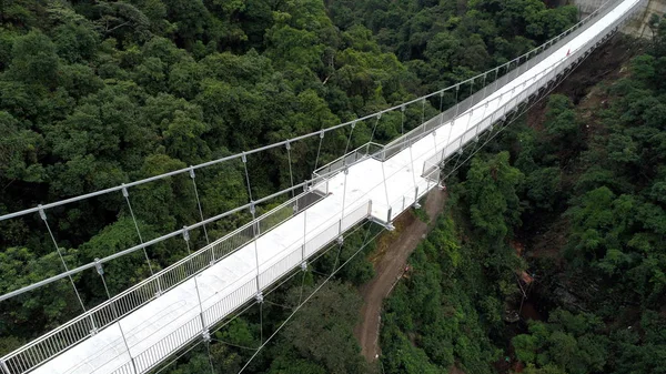 Vista Aérea Uma Ponte Vidro Perto Plataforma Visualização Vidro Para — Fotografia de Stock