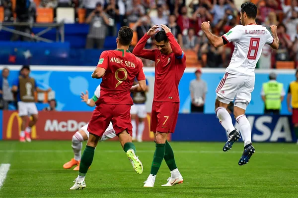 Cristiano Ronaldo Centro Portugal Reage Após Perder Pênalti Contra Irã — Fotografia de Stock