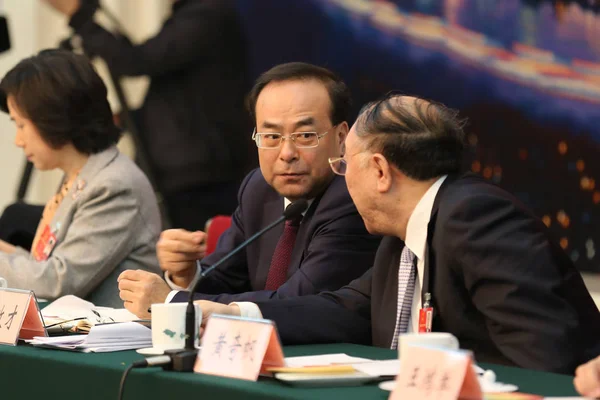 Сунь Чжэнкай Слева Время Секретарь Муниципального Комитета Чунцина Коммунистической Партии — стоковое фото